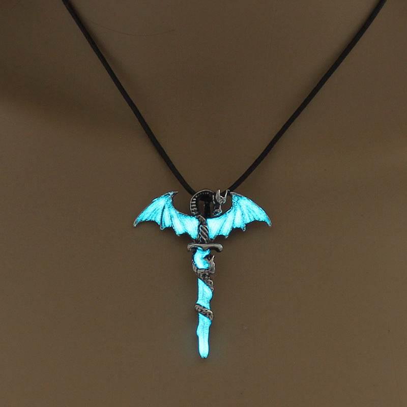 ZA-Zola Men’s Luminous Flame Dragon Necklace - ZA-Zola
