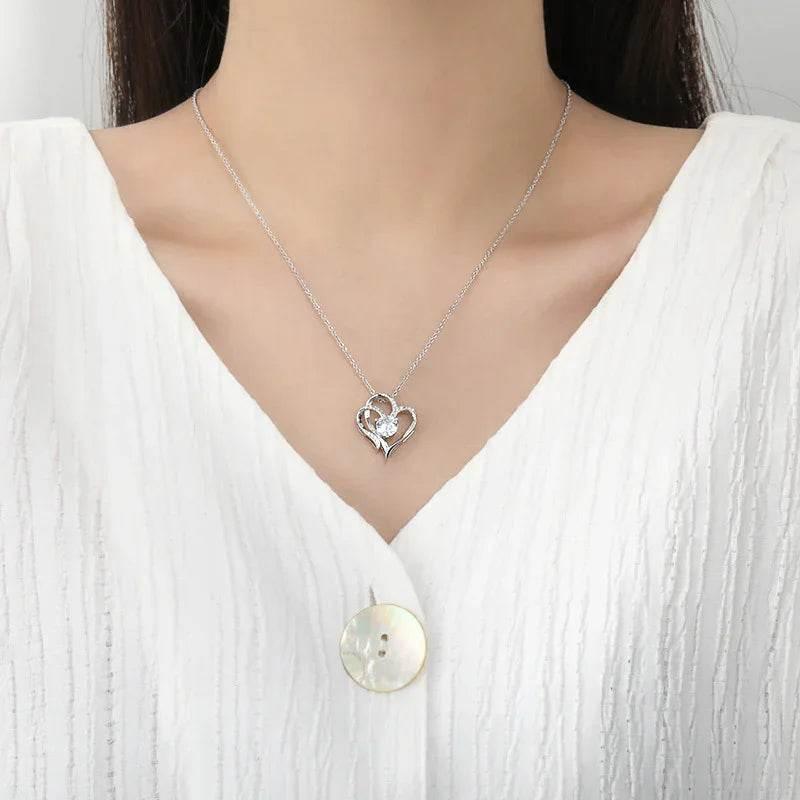 Zircon Double Love Necklace for Women - ZA-Zola