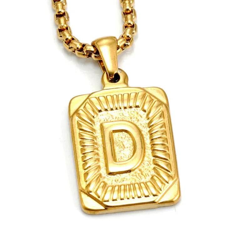 18K Gold Letter Pendant Pearl Chain Necklace - ZA-Zola