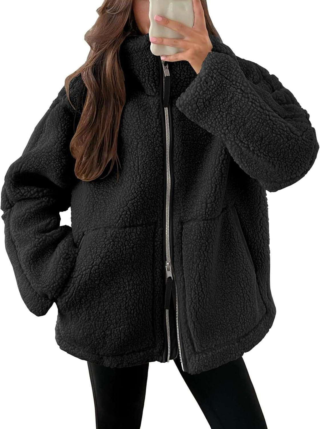 Winter Fleece Jacket Women | Lapel Zip-Up Coat - ZA-Zola