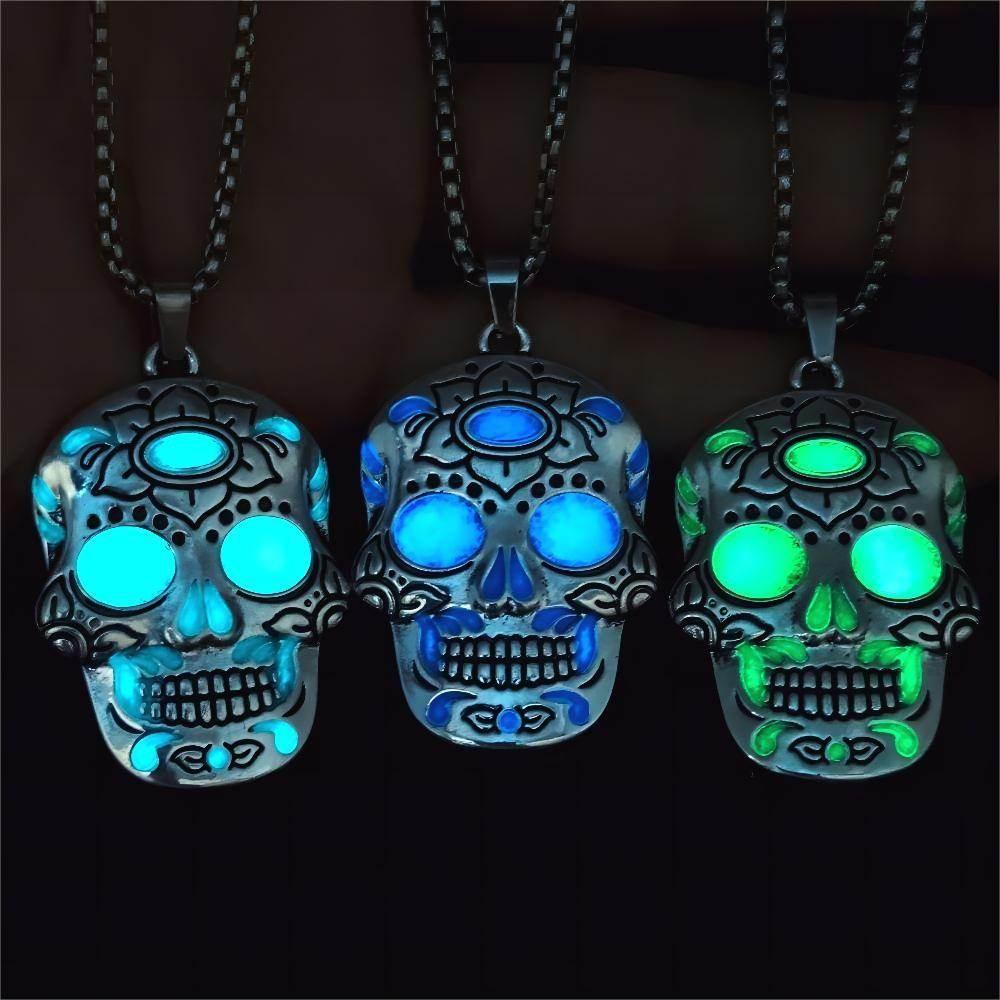 ZA-Zola Luminous Skull Lotus Necklace - ZA-Zola