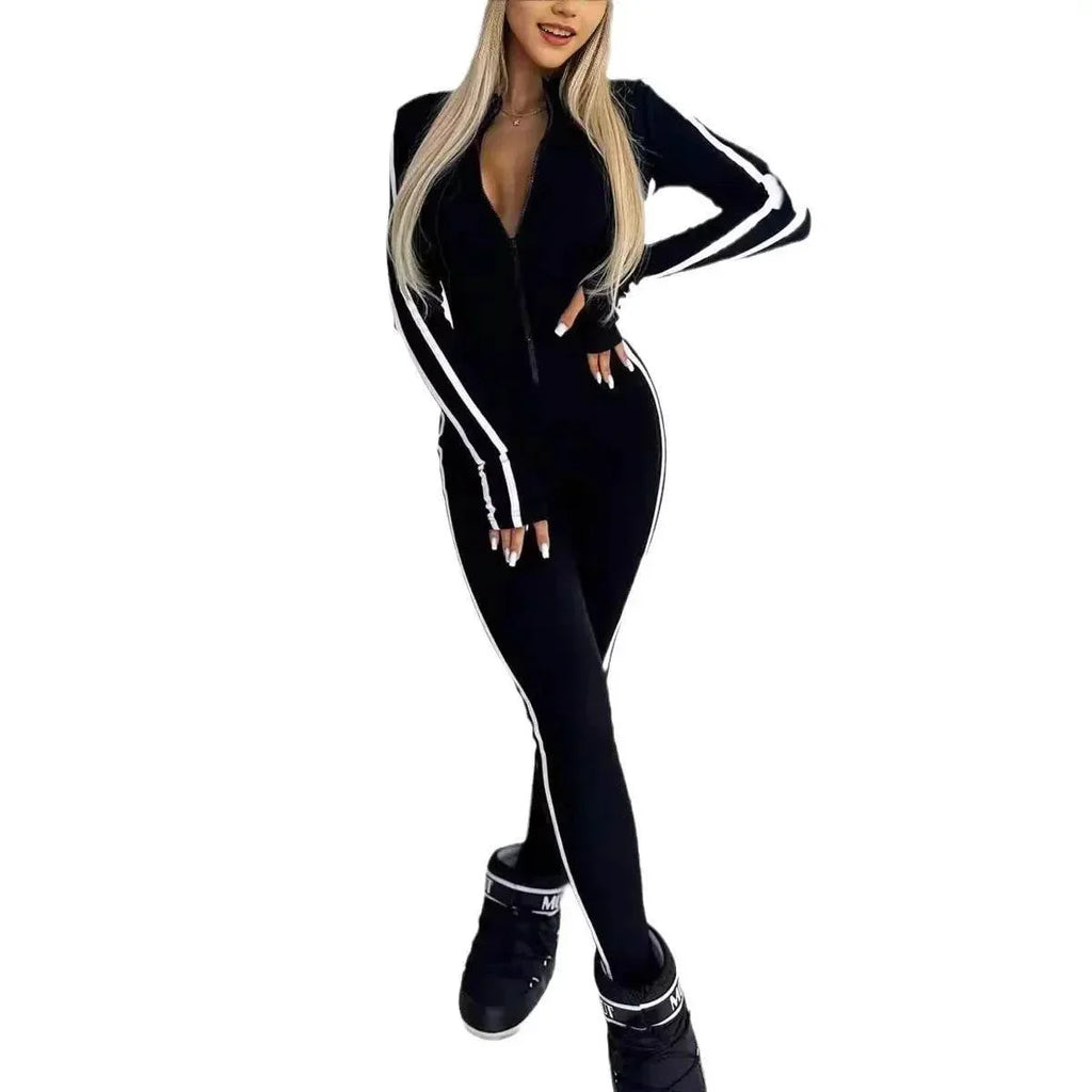 Women's Slim Striped Jumpsuit – Stylish & Comfy! - ZA-Zola