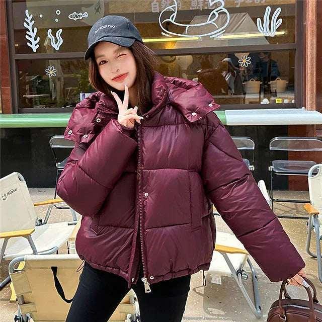 Women Hooded Cotton Jacket – Warm Stand Collar Commuter Coat - ZA-Zola