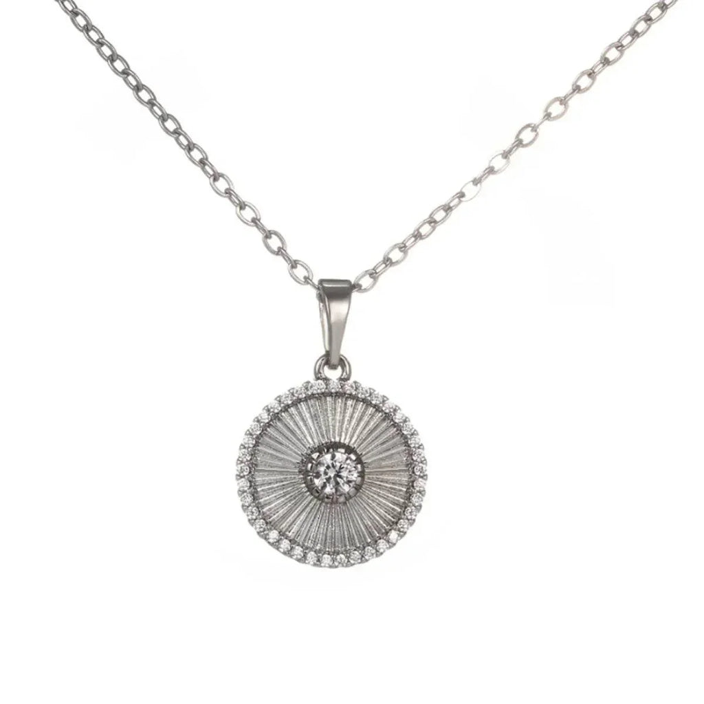 Geometric Zircon Pendant – Elegant Striped Design - ZA-Zola