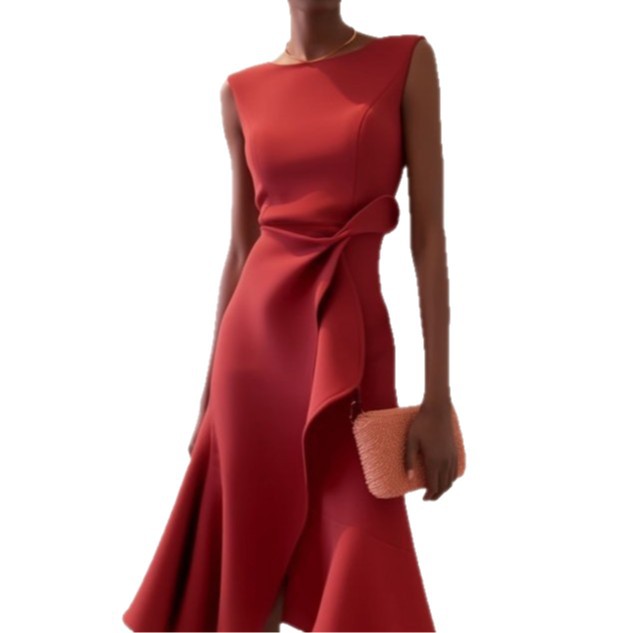 Women’s Sleeveless Round Neck Temperament Long Dress
