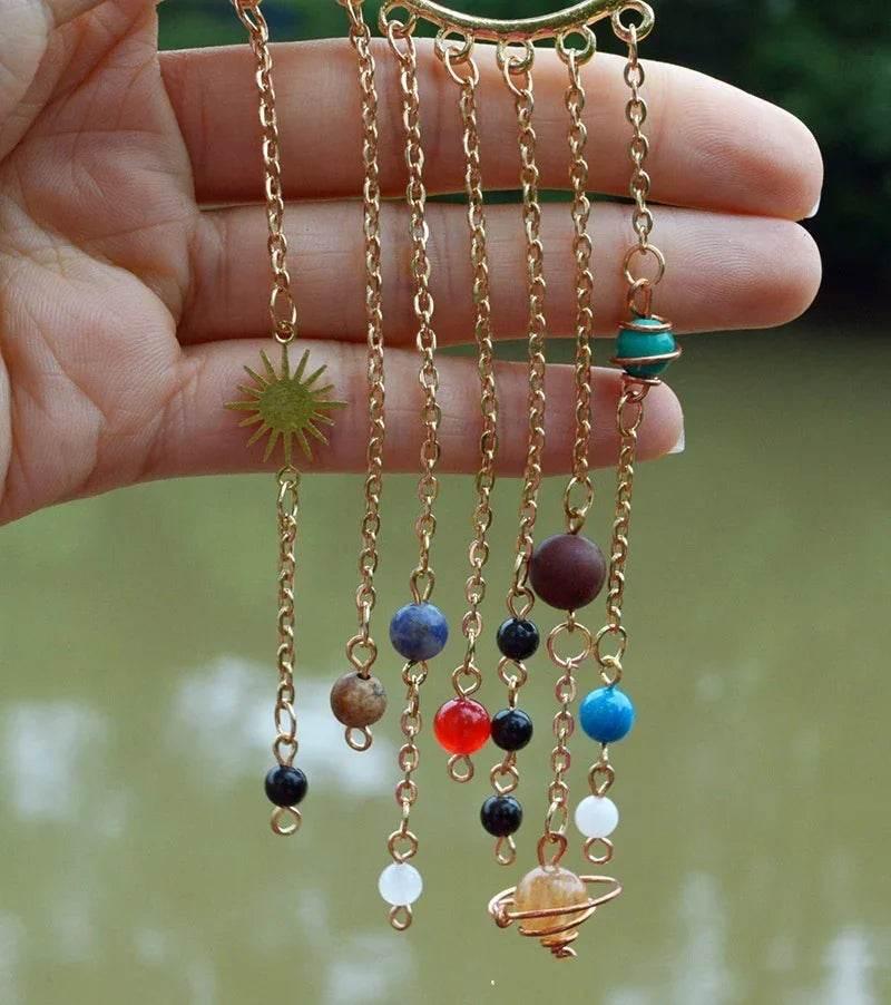 Handmade Earth & Saturn Earrings - Unique Cosmic Jewelry - ZA-Zola