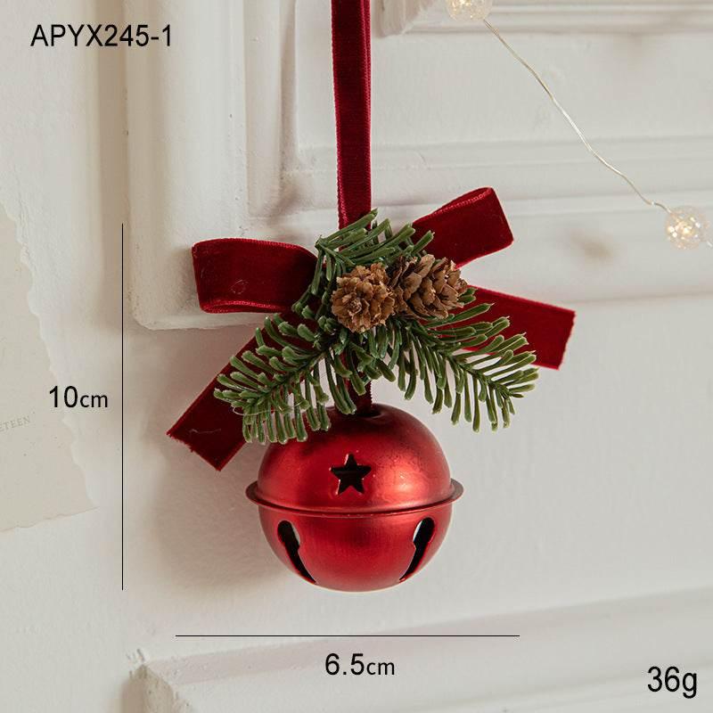 Christmas Bell Ornament Velvet Bow Hanging Decoration - ZA-Zola