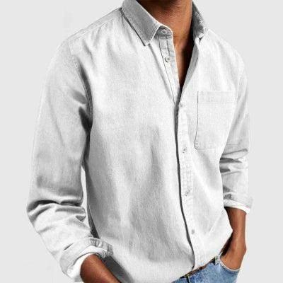 Men's Long Sleeve Lapel Shirt – Stylish Casual Top - ZA-Zola