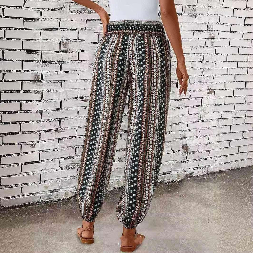 High Waist Loose Print Trousers for Women - ZA-Zola