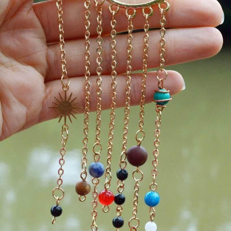 Handmade Earth & Saturn Earrings - Unique Cosmic Jewelry - ZA-Zola