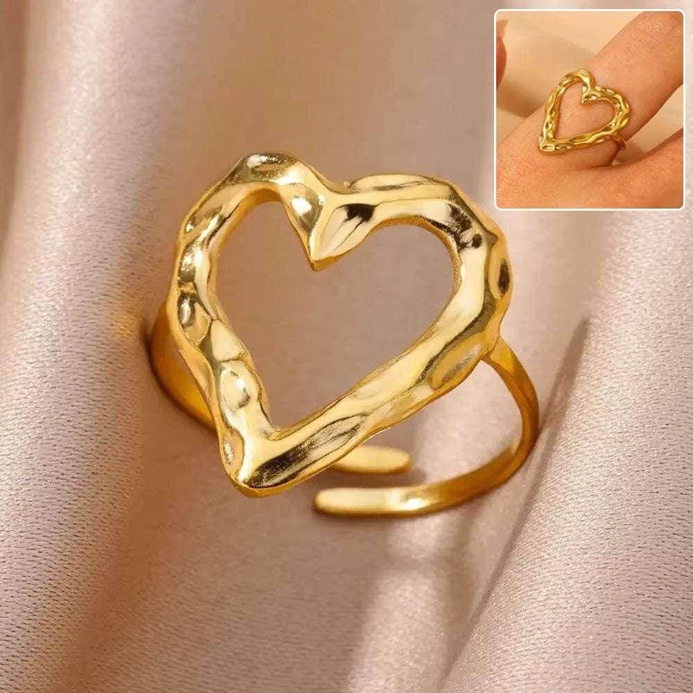 Retro Love Adjustable Stainless Steel Unisex Ring - ZA-Zola