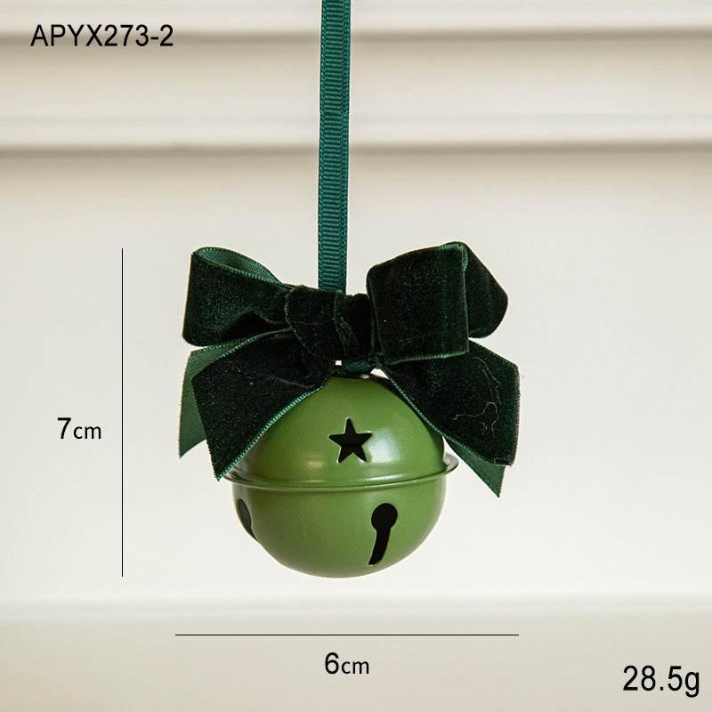 Christmas Bell Ornament Velvet Bow Hanging Decoration - ZA-Zola