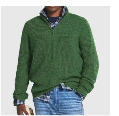 Men's Business Casual Zip Stand Collar Sweater - ZA-Zola