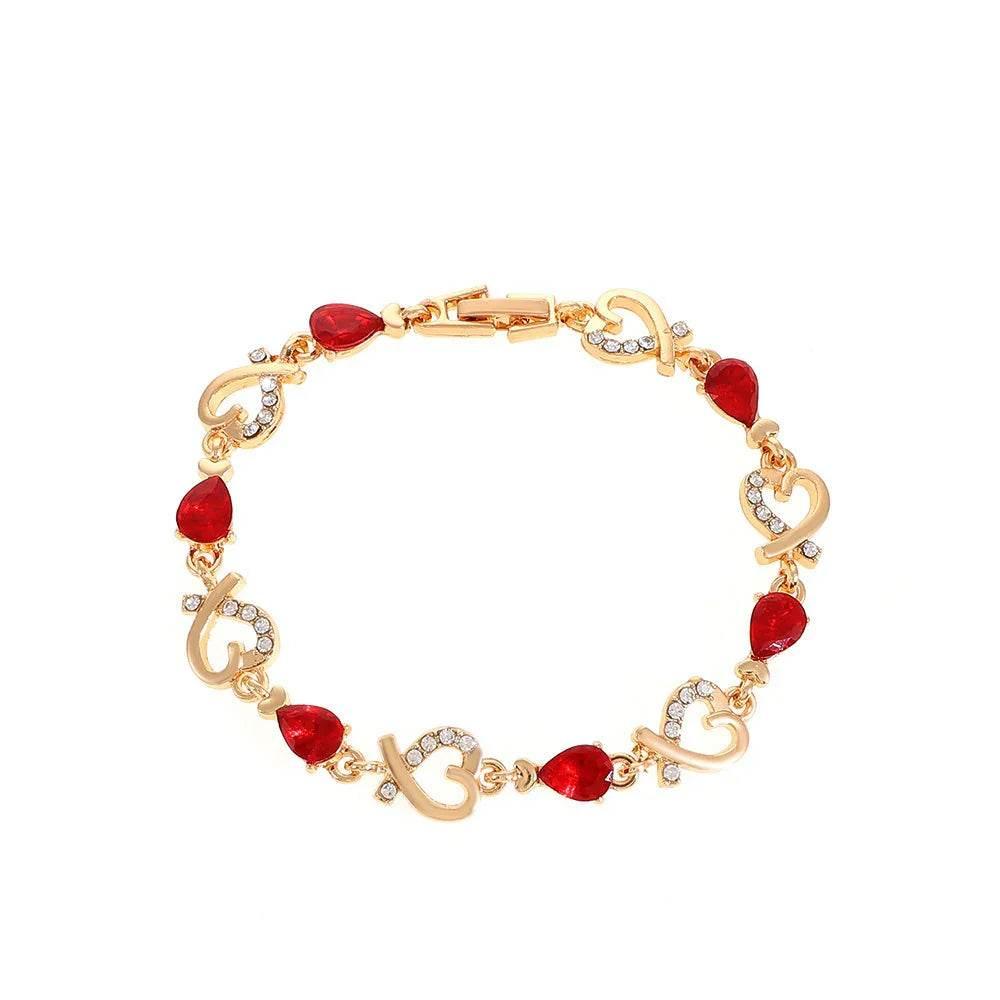 Hollow Heart Rhinestone Bracelet | Valentine's Day Gift - ZA-Zola