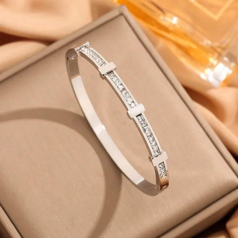 Shop Zircon Double Layer Open Bracelet - Buy Now! - ZA-Zola