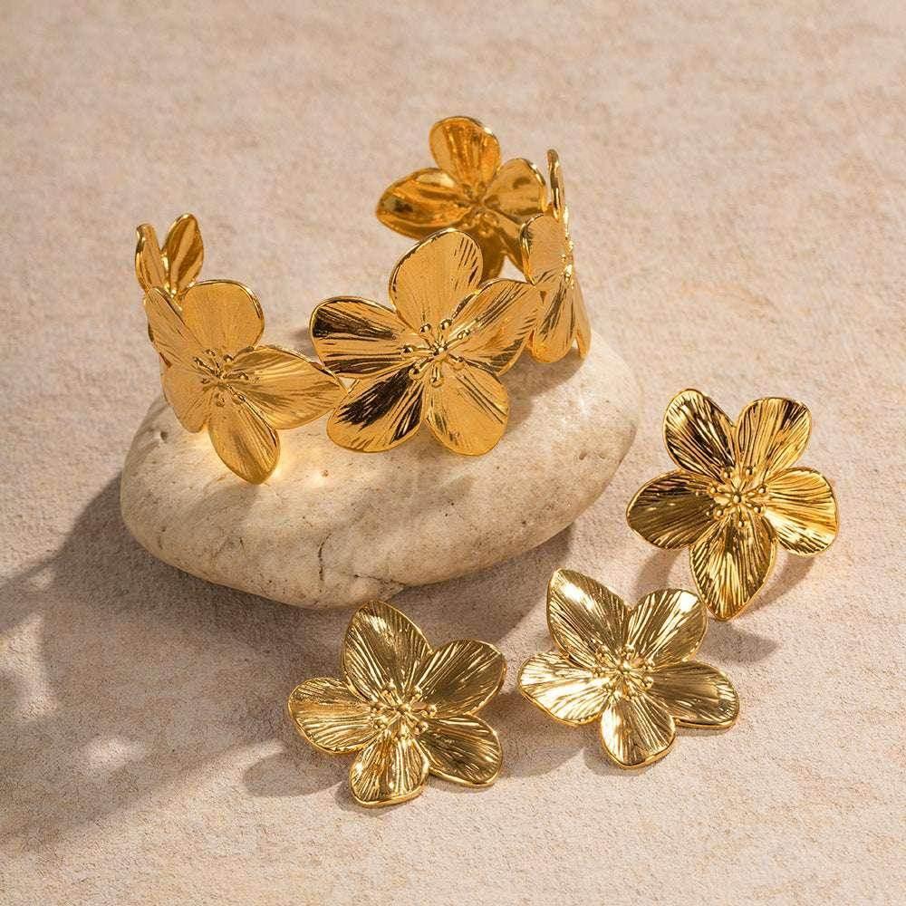 Golden Flower Summer Beach Jewelry Set - ZA-Zola