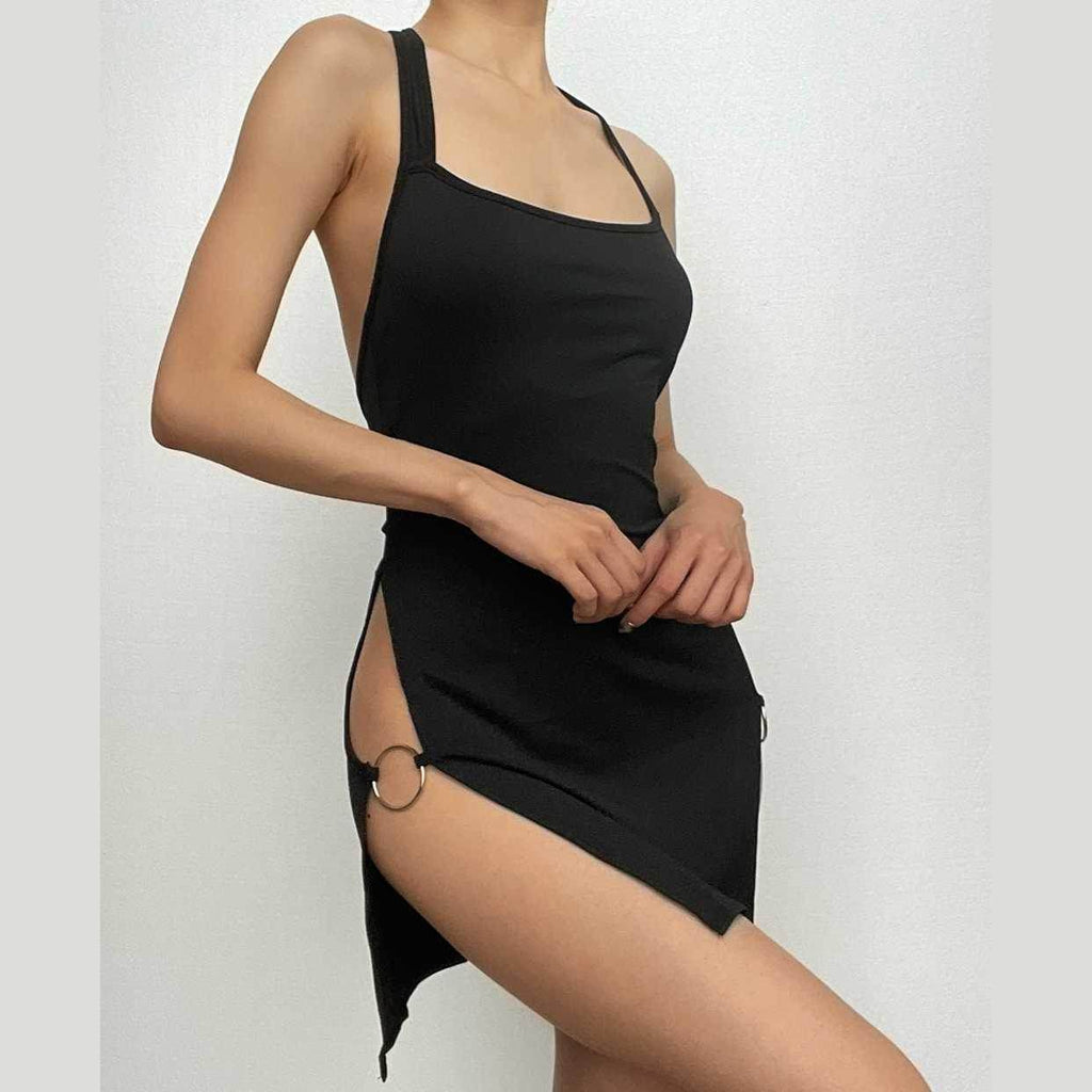 Backless Hollow-out Halter Dress - Sexy & Sleek - ZA-Zola