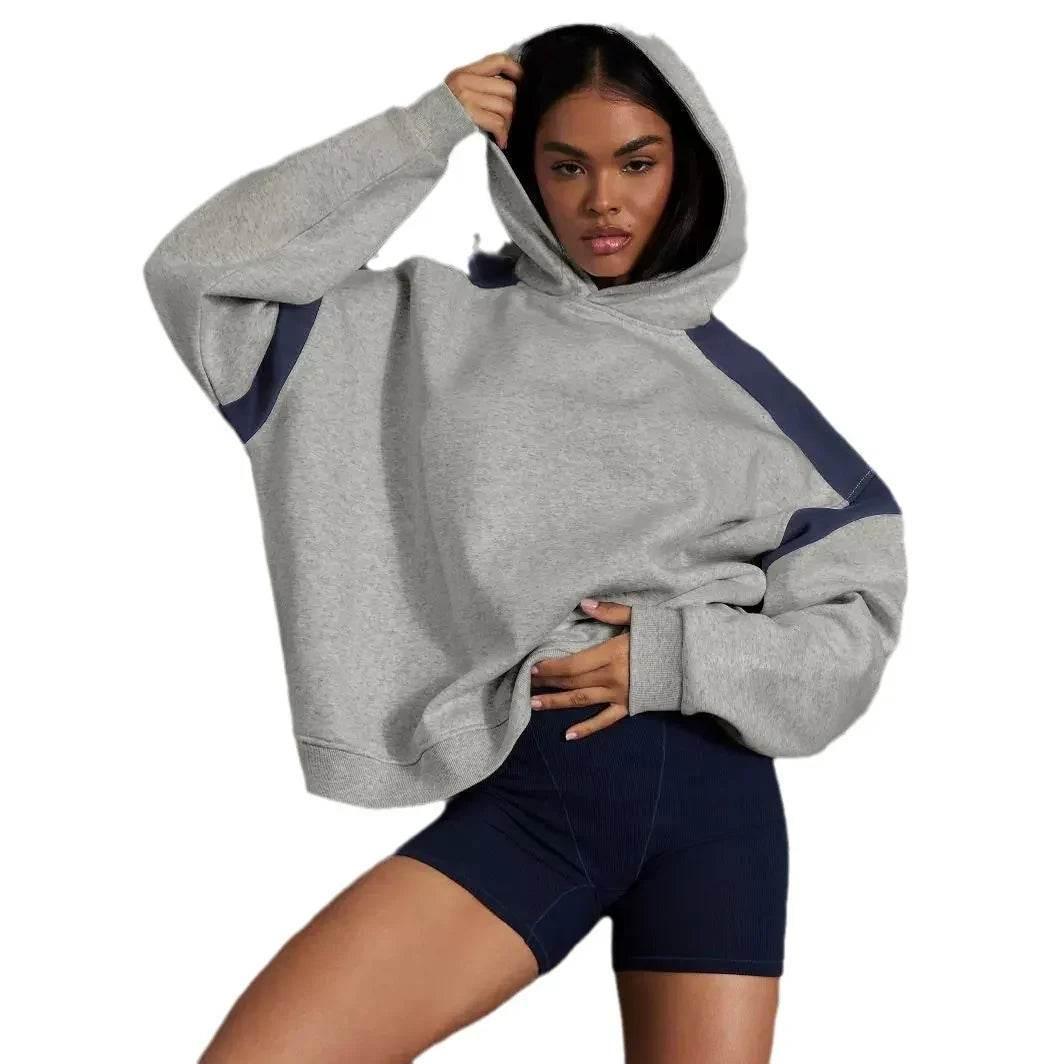 Contrast Drop Shoulder Hoodie for Women - ZA-Zola
