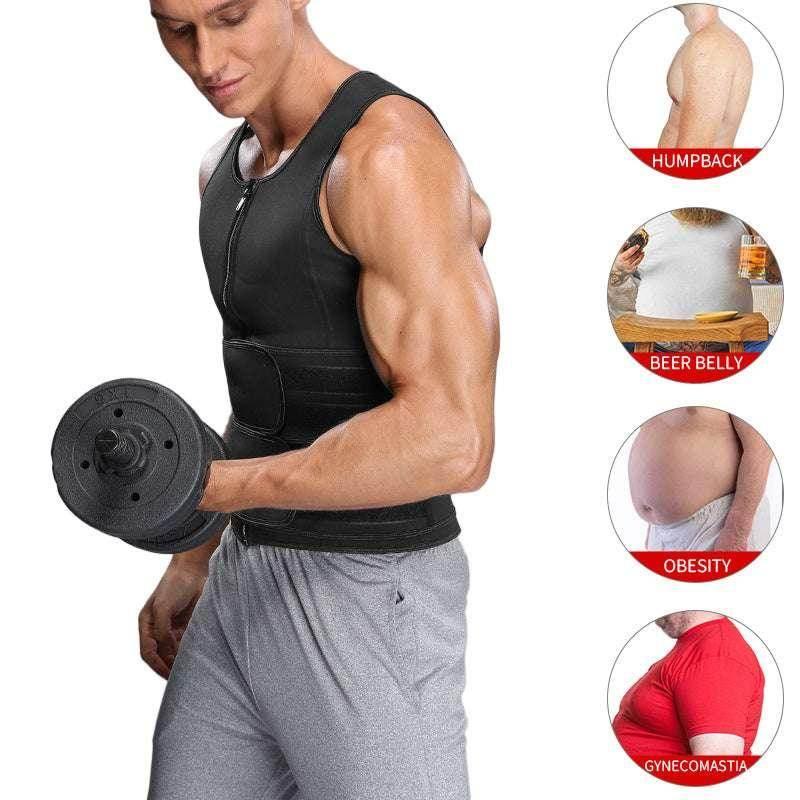 Men's Double Belt Sauna Vest Waist Trainer Body Shaper - ZA-Zola