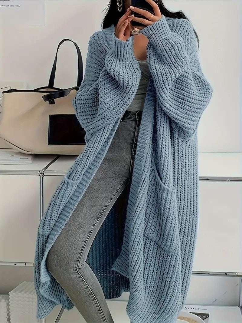 Women Knitted Cardigan | Long Loose Winter Sweater - ZA-Zola