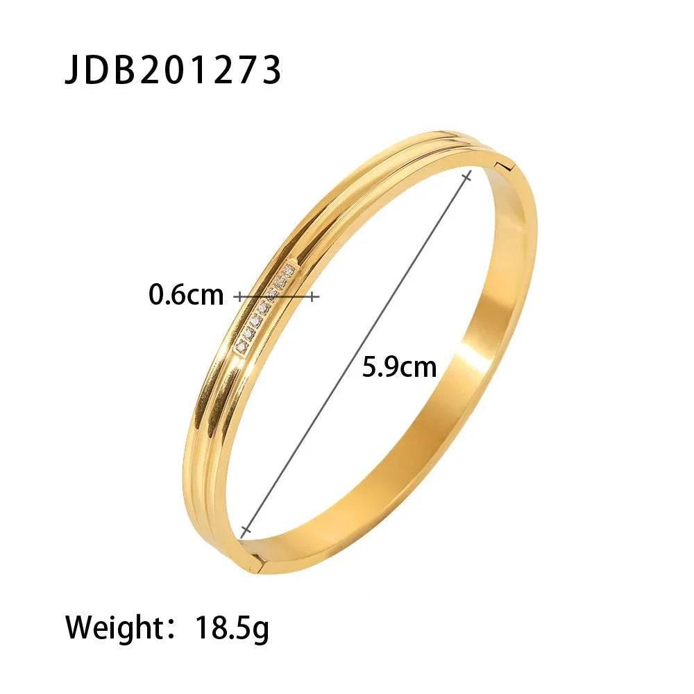Gold-Plated Zirconia Bracelet – Stainless Steel Chic - ZA-Zola