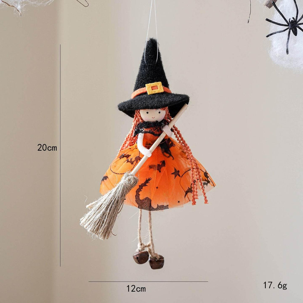 ZA-Zola Halloween Mesh Broom Girl Angel Pendant - ZA-Zola