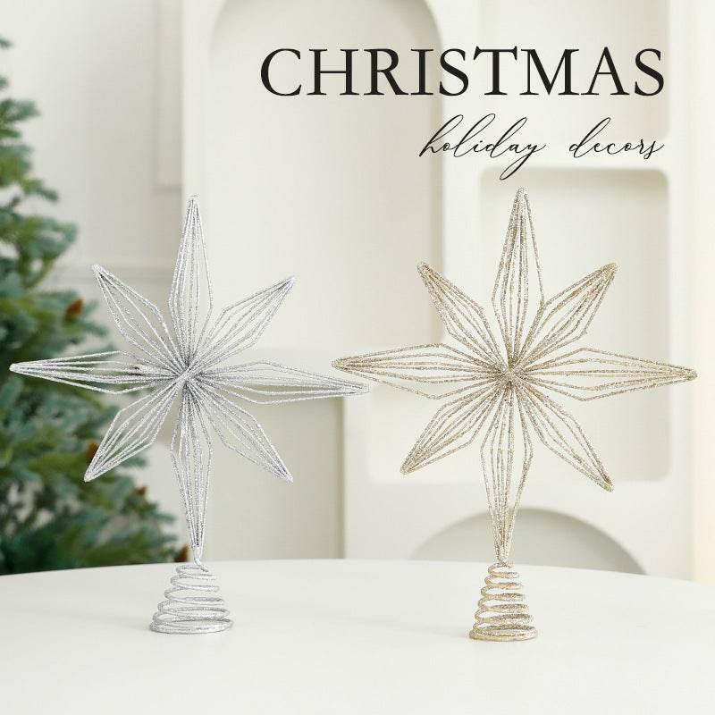 Eight Awn Star Christmas Decoration Ornament | Champagne & Silver - ZA-Zola