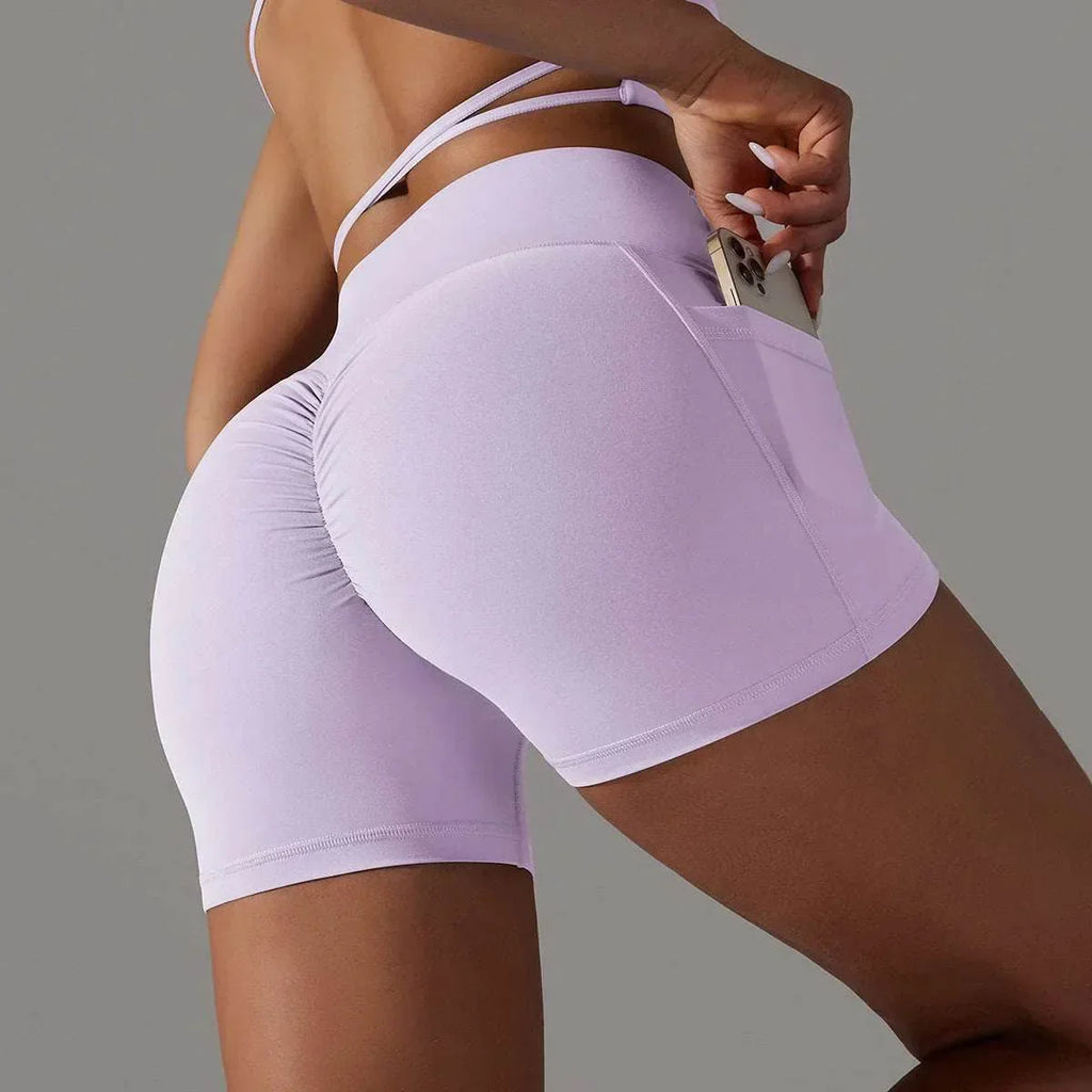 Yoga Shorts with Phone Pocket – Women's Sportswear - ZA-Zola