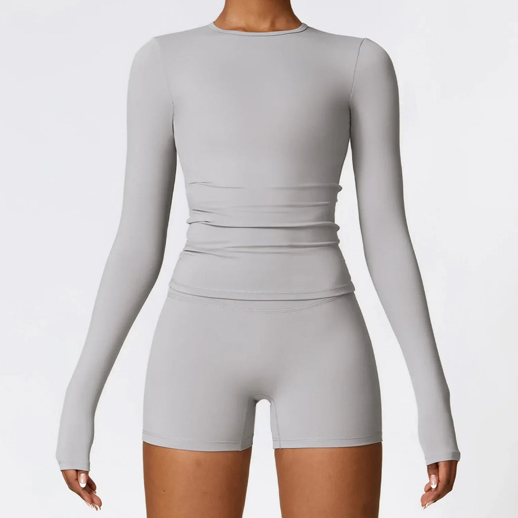 Women Long Sleeve Yoga Top Slim Fit Activewear - ZA-Zola