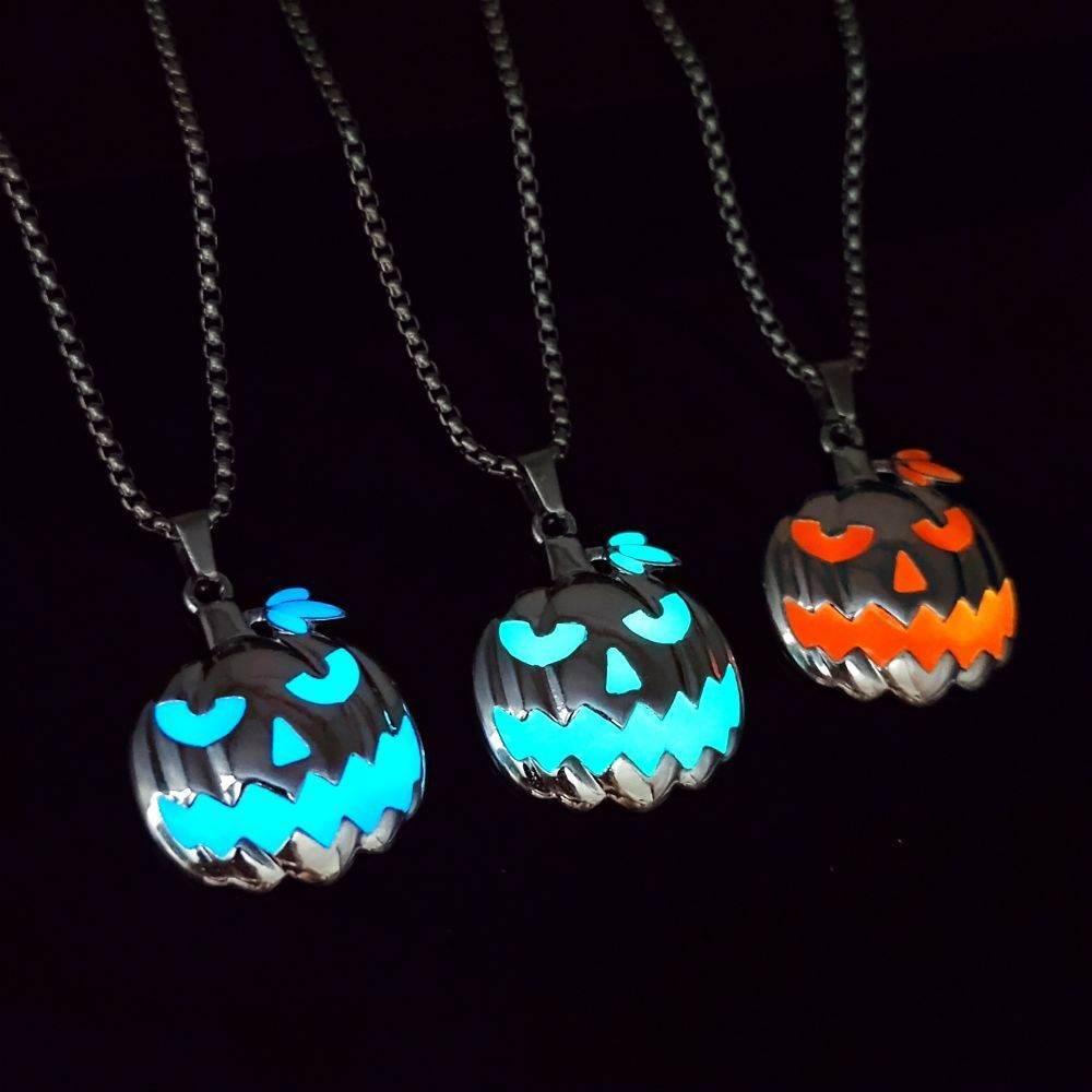 ZA-Zola Luminous Pumpkin Ghost Necklace Halloween - ZA-Zola