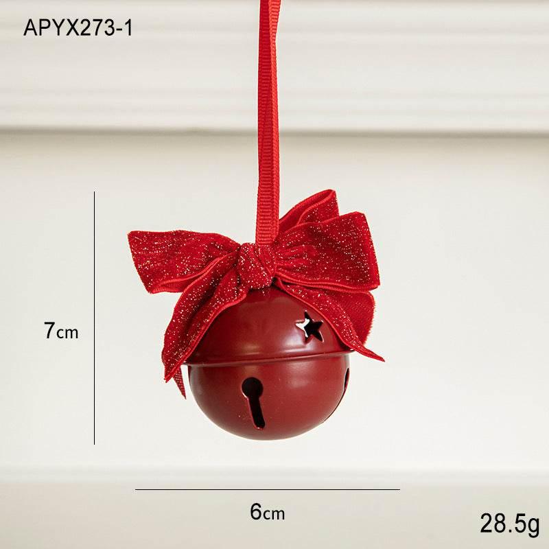Christmas Bell Ornament Velvet Bow Hanging Decoration - ZA-Zola