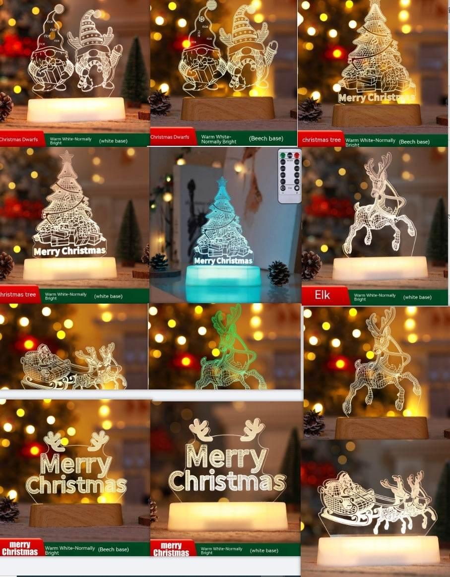Christmas 3D LED Lamp Acrylic Night Light Kids Gift - ZA-Zola