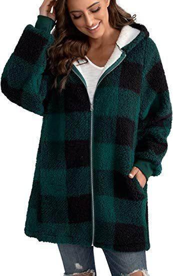 European & American Plaid Plush Coat – Winter Fashion - ZA-Zola