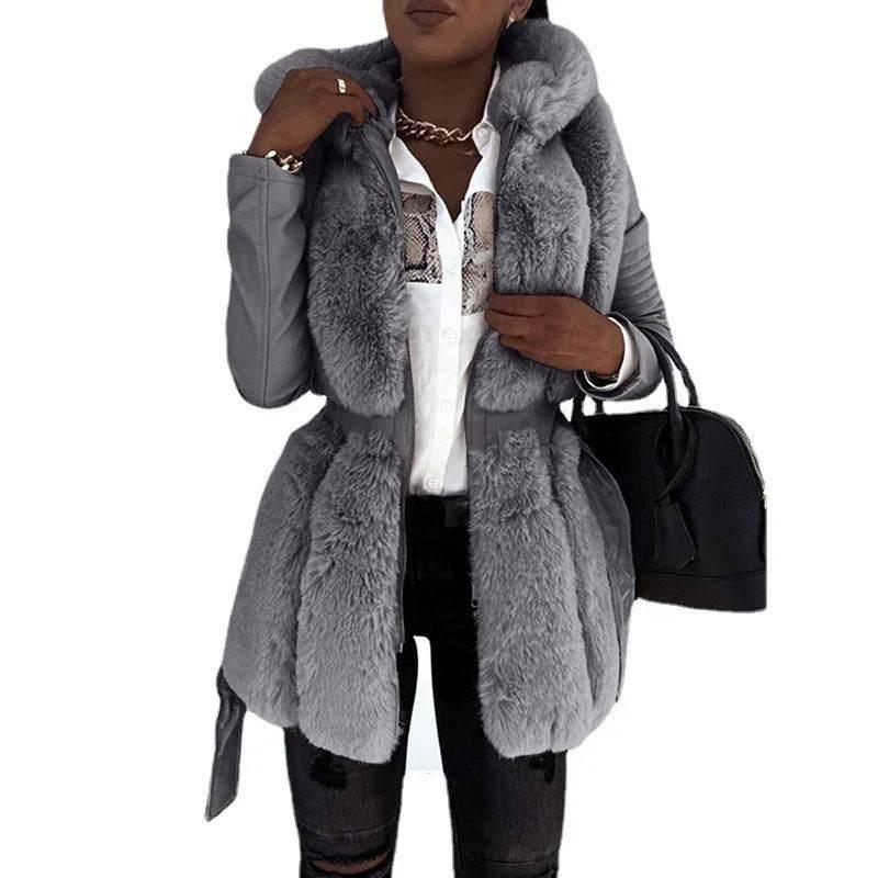New Fur Belt Hooded Jacket – Shop Now! - ZA-Zola
