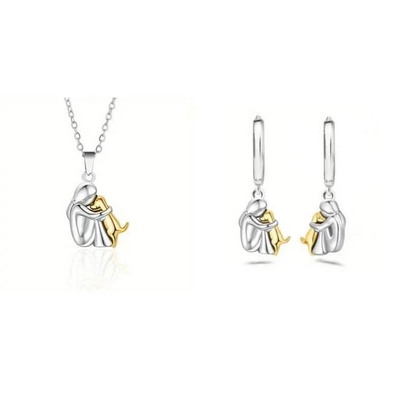 Girl and Dog Hug Necklace – Pet Love Jewelry Gift - ZA-Zola