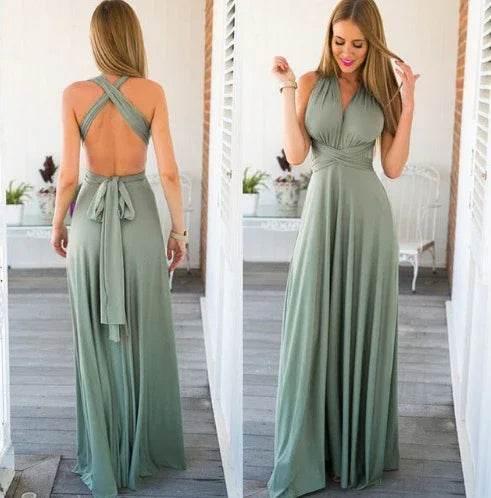 15-Way Convertible Maxi Dress – Sexy Backless Boho Wrap - ZA-Zola