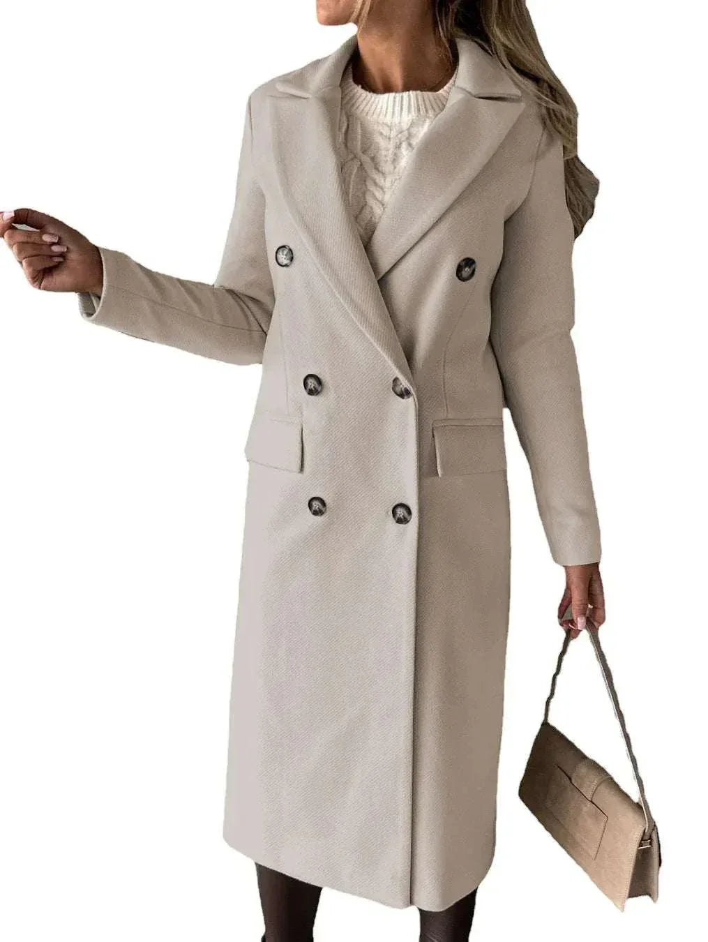 Double Breasted Lapel Coat Women Winter Jacket - ZA-Zola
