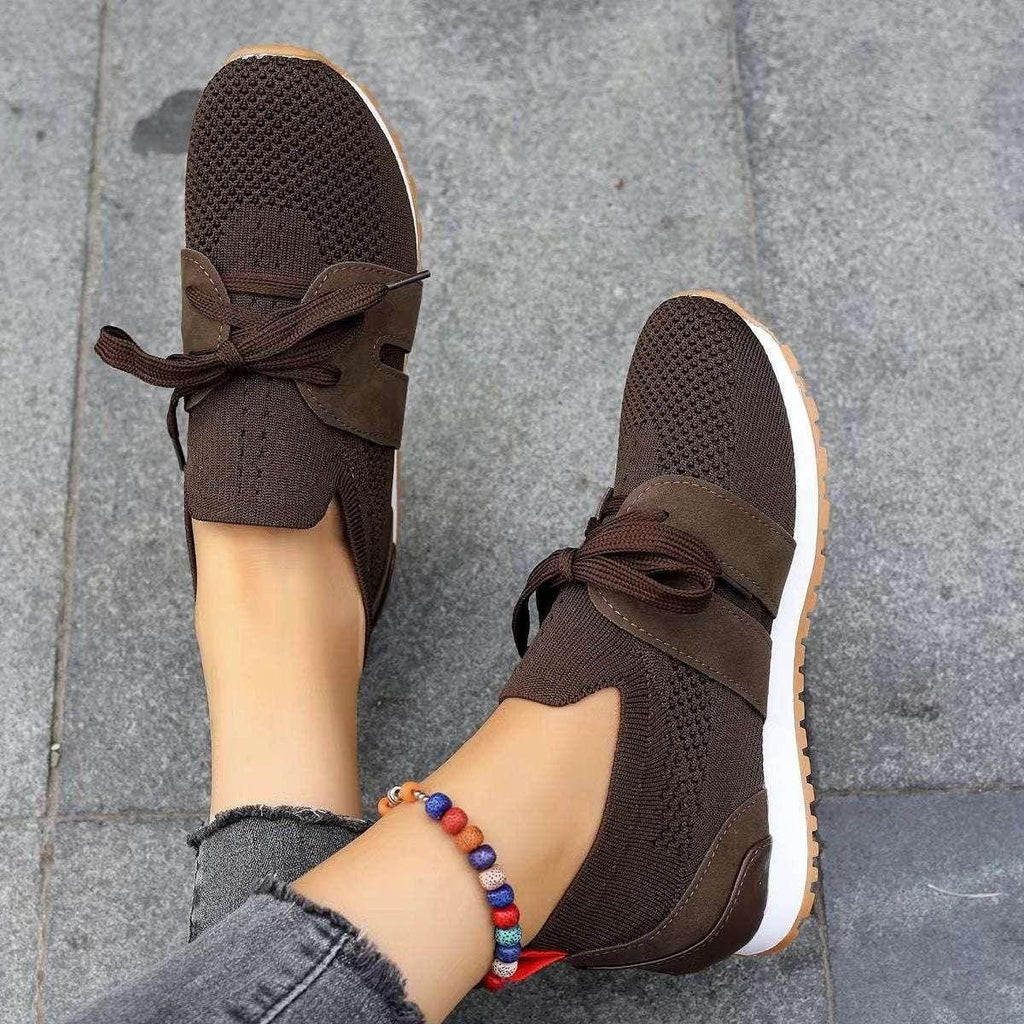 Breathable Lace Up Mesh Flats for Women – Comfy Style - ZA-Zola