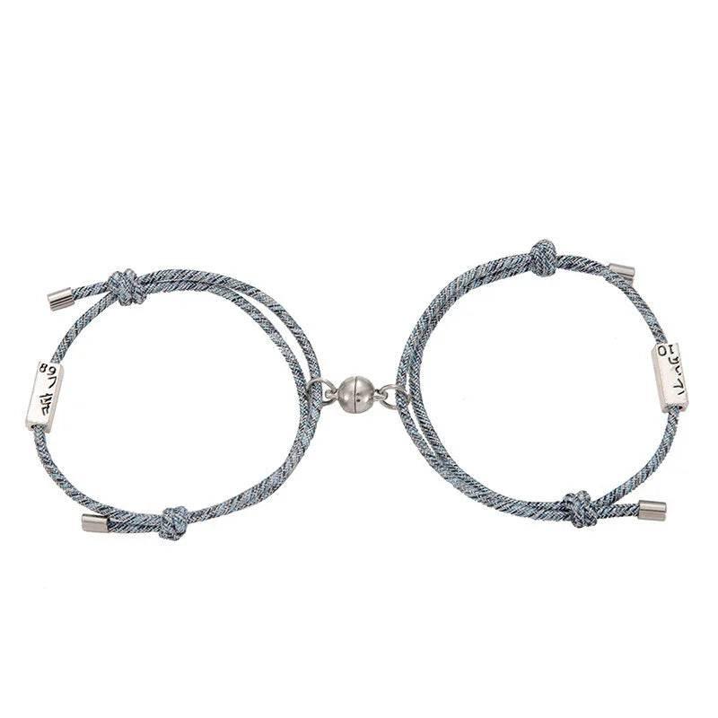 Magnetic Couple Distance Bracelet Set - Alloy - ZA-Zola