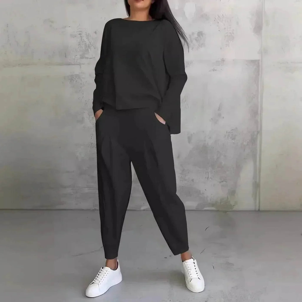 Oversized Irregular Top & Harem Pants Set - ZA-Zola