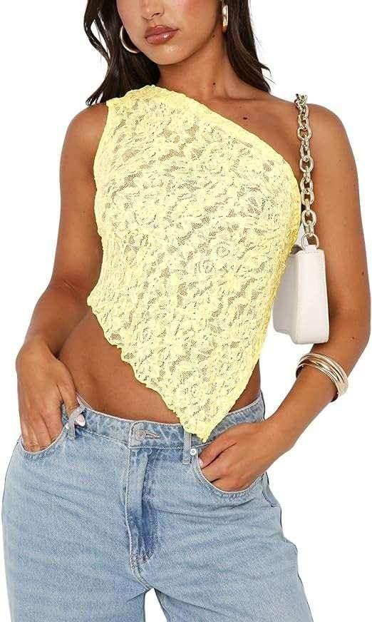 Lace Backless Asymmetrical Streetwear Top - ZA-Zola