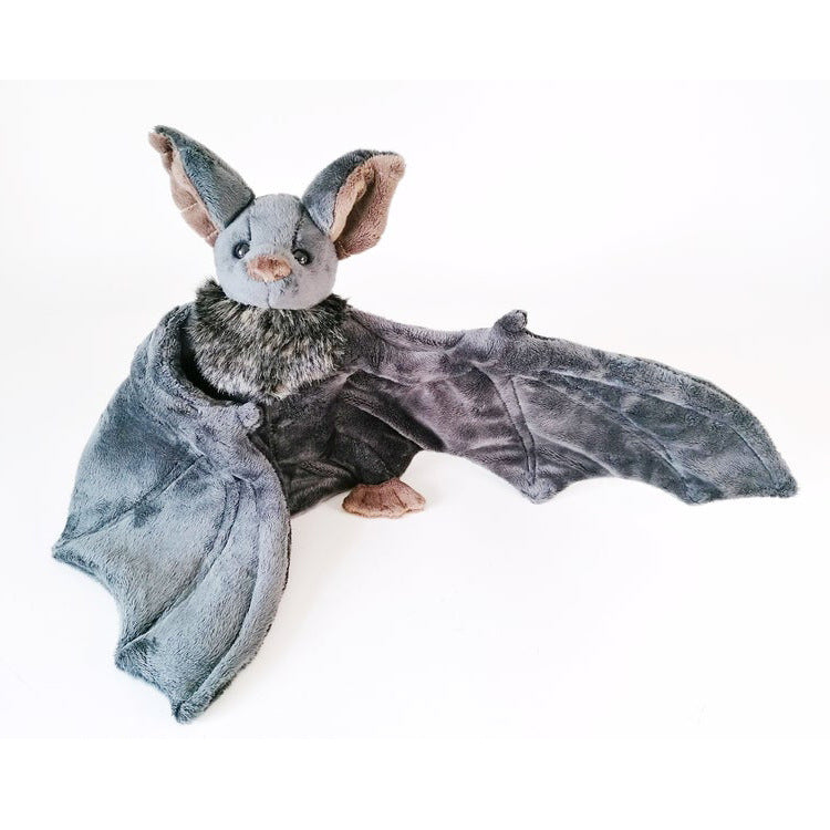 Plush toy bat on a white background