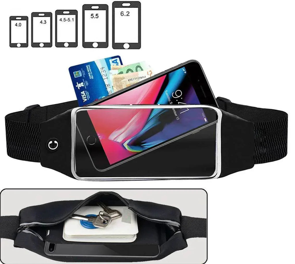 Touch Screen Clear Phone Waist Bag for Running & Outdoor Sports – Unisex, Soft & Sweatproof - ZA-Zola