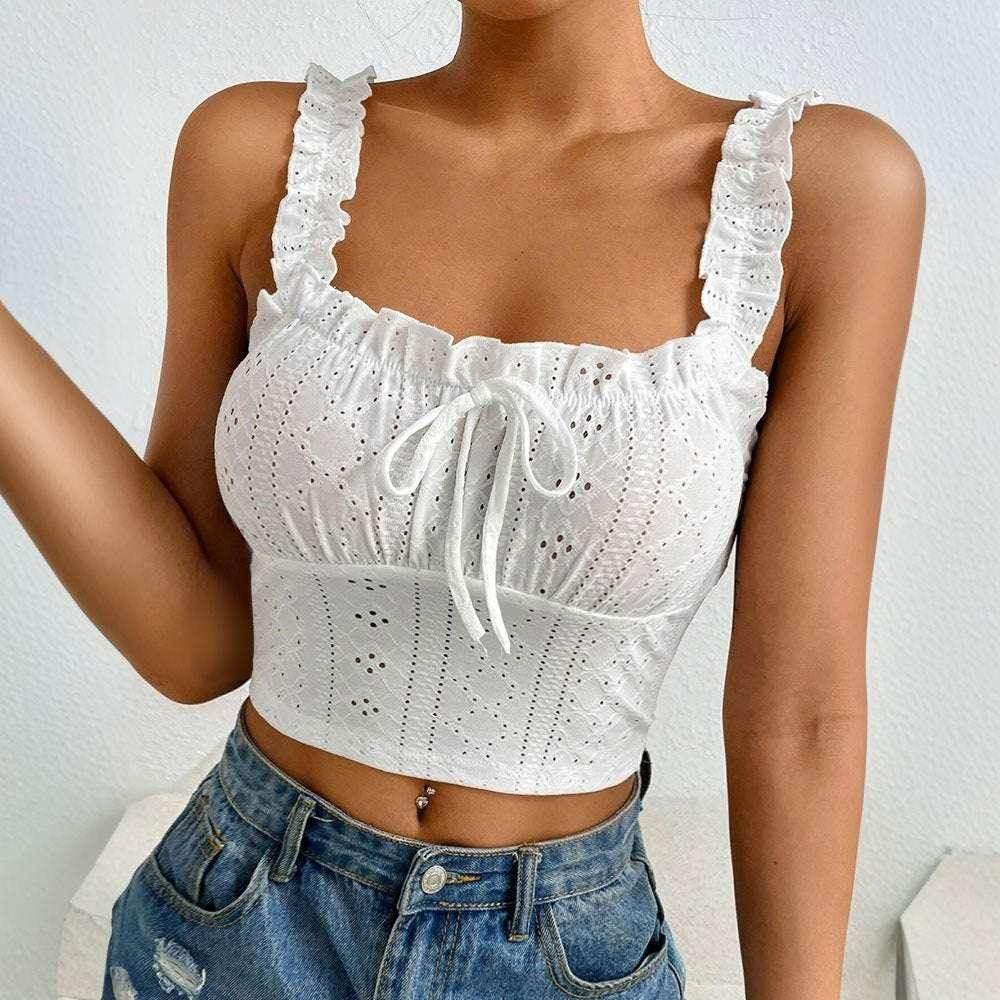 Elegant Lace Camisole Top | Slim Fit Summer Style - ZA-Zola