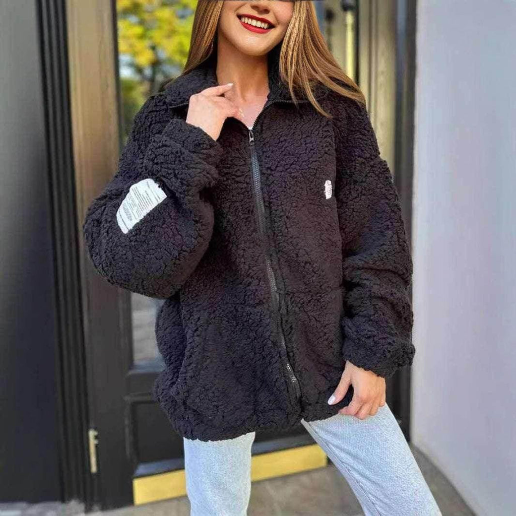 Buy Winter Zipper Jacket - Cozy Lapel Coat with Pockets - ZA-Zola
