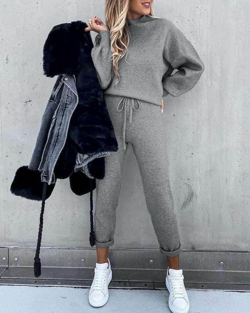 Simple Solid Color Hooded Suit – Shop Now! - ZA-Zola