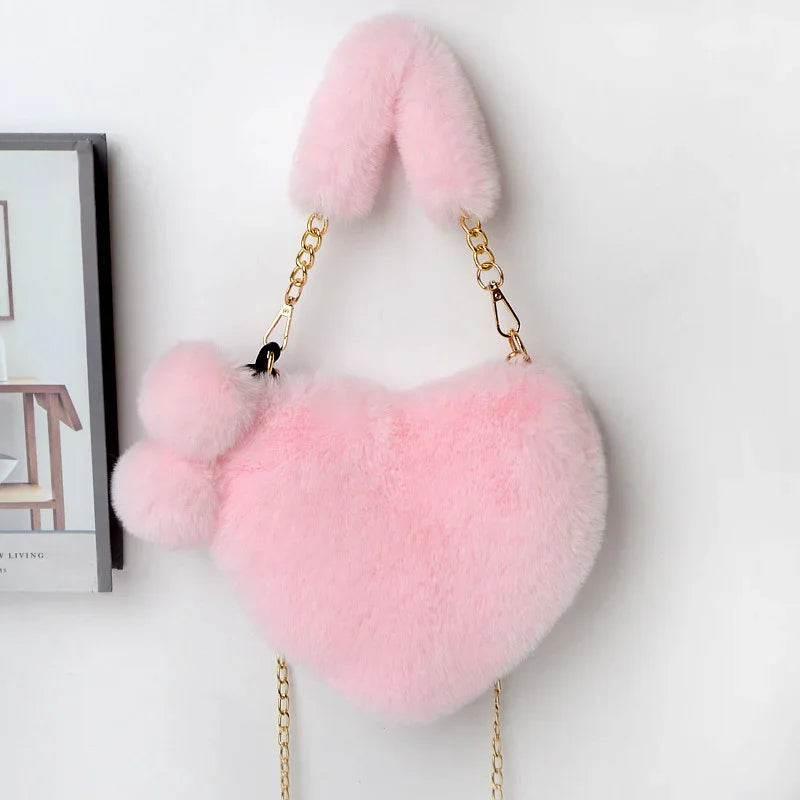 Soft Plush Heart Handbag | Valentine's Day Party Bag - ZA-Zola