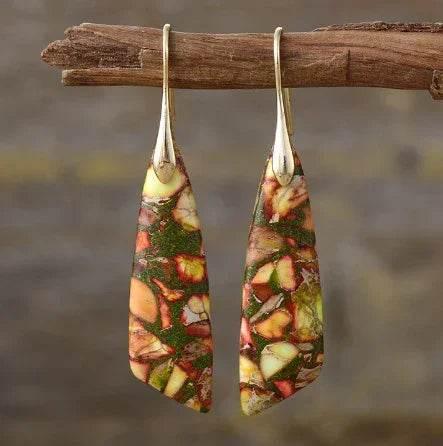 Bohemian Geometric Emperor Stone Earrings - ZA-Zola