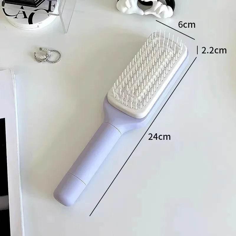 4-in-1 Self-Cleaning Hair Brush – Anti-Static & Massage - ZA-Zola