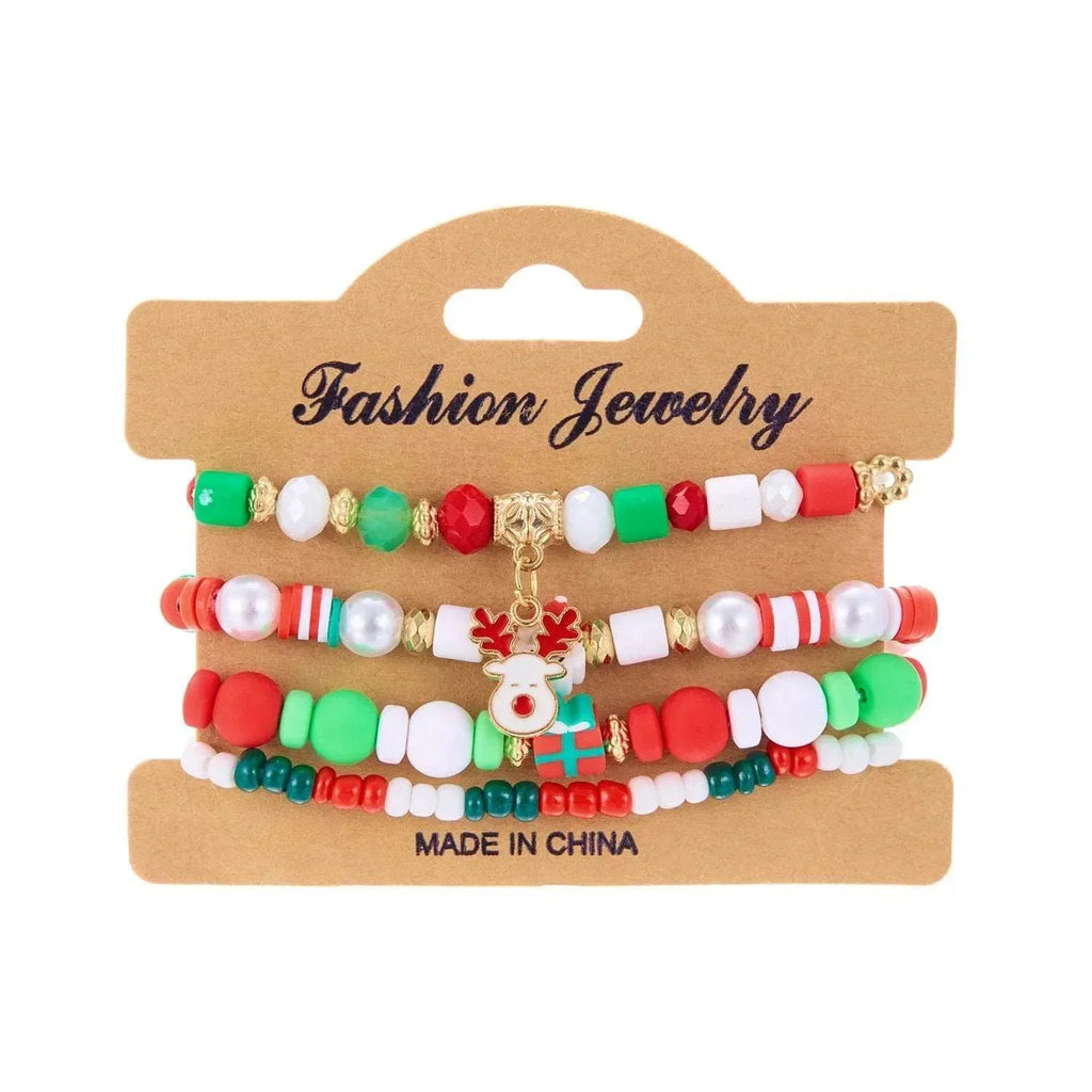 Handmade Christmas Snowman Beaded Bracelet – Festive Jewelry - ZA-Zola